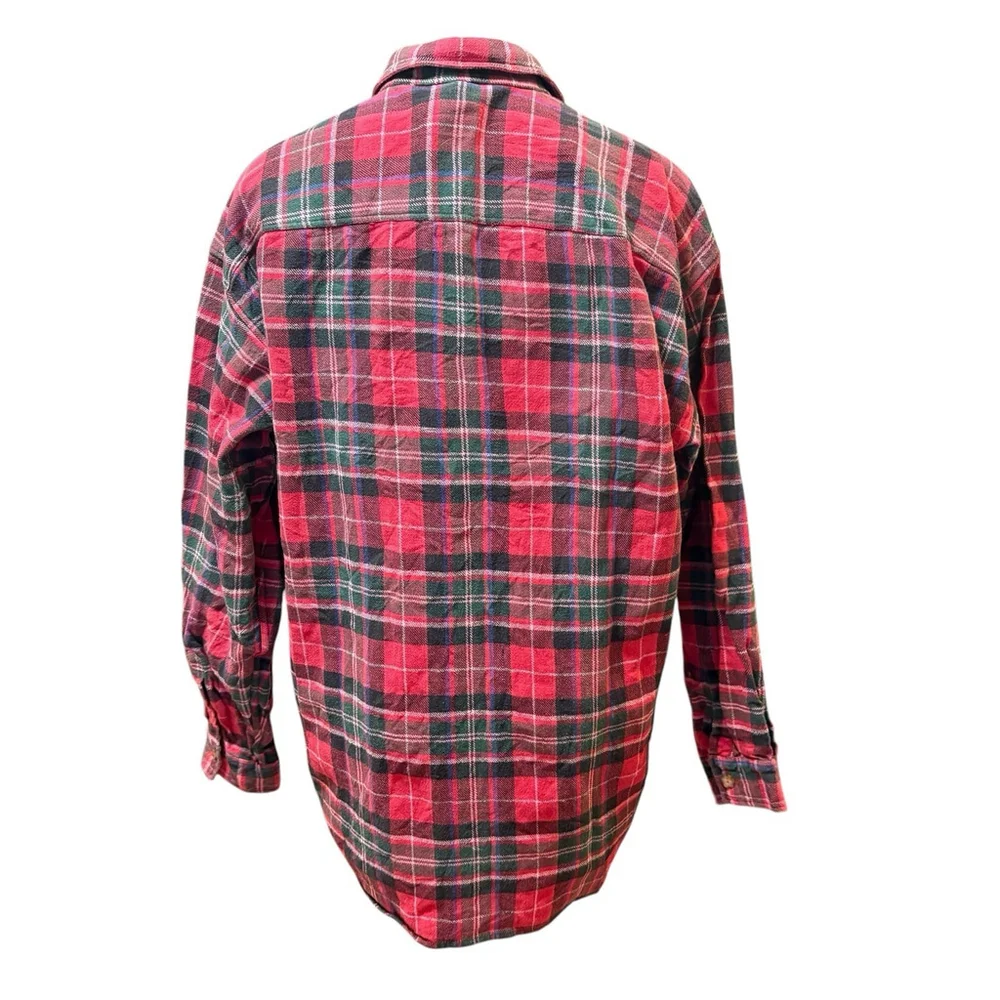 NWT Urban Renewal Womens Shirt Plaid Button Up Flannel Cotton Upcycled Vtg Sz. L - Picture 4 of 6